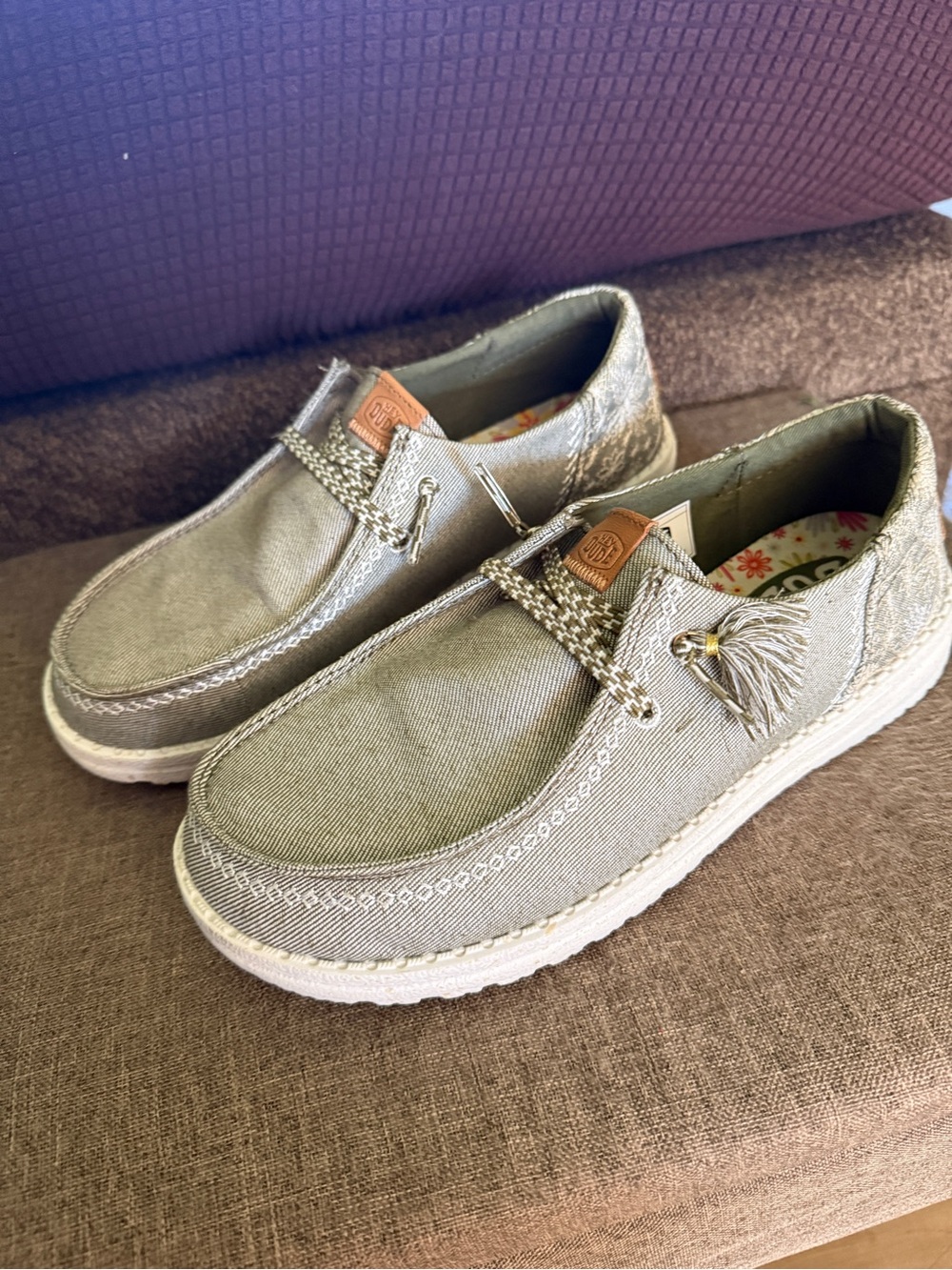 Hey Dude Wendy Funk Embroidered Floral Women’s Shoes - Light Green